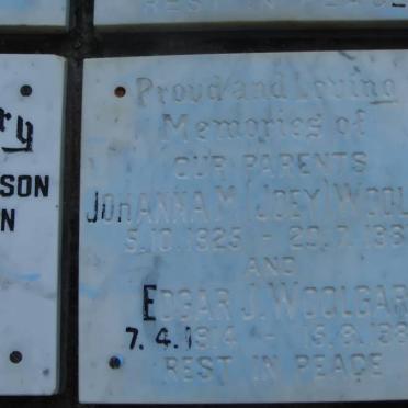 WOOLGAR Edgar J. 1914-1987 &amp; Johanna M. 1925-1987