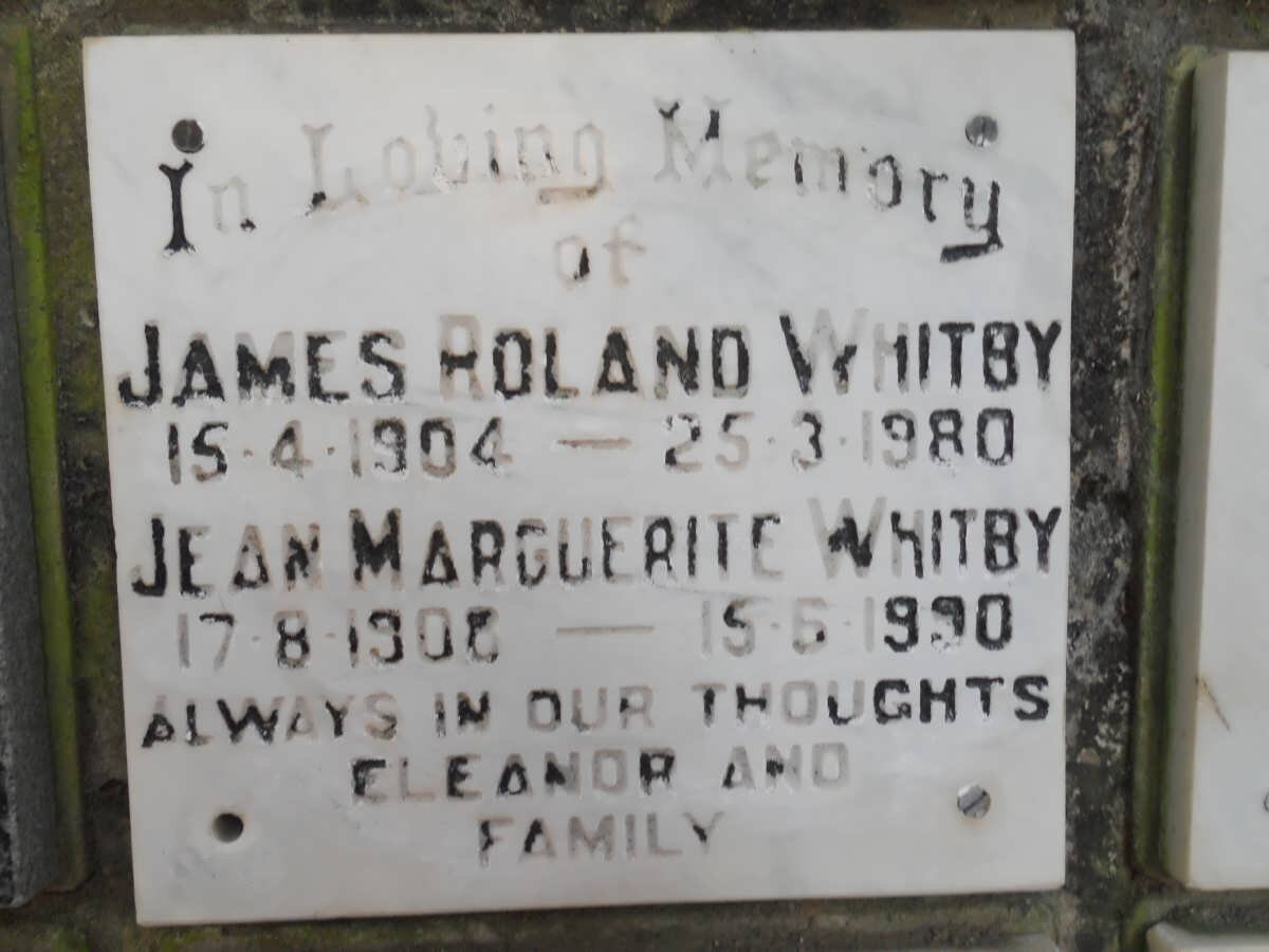 WHITBY James Roland 1904-1980 &amp; Jean Marguerite 1908-1990