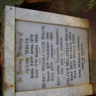 WHITE Henry Woolcock 1881-1962 &amp; Jessie 1875-1935 :: WHITE Olive Mildred 1905-2000
