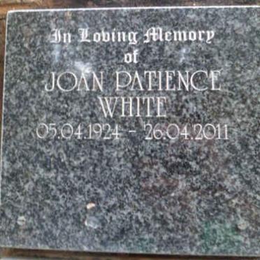WHITE Joan Patience 1924-2011
