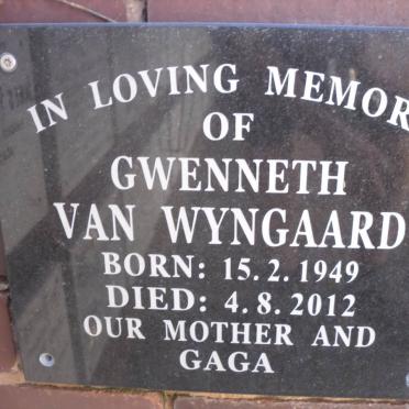 WYNGAARD Gwenneth, van 1949-2012