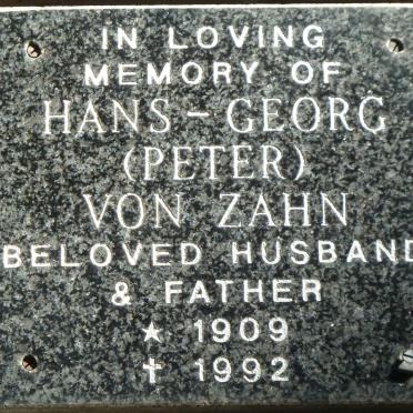 ZAHN Hans-Georg, von 1909-1992