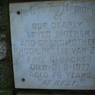 ZYL Rhoda Nellie, van nee OLDACRE -1977