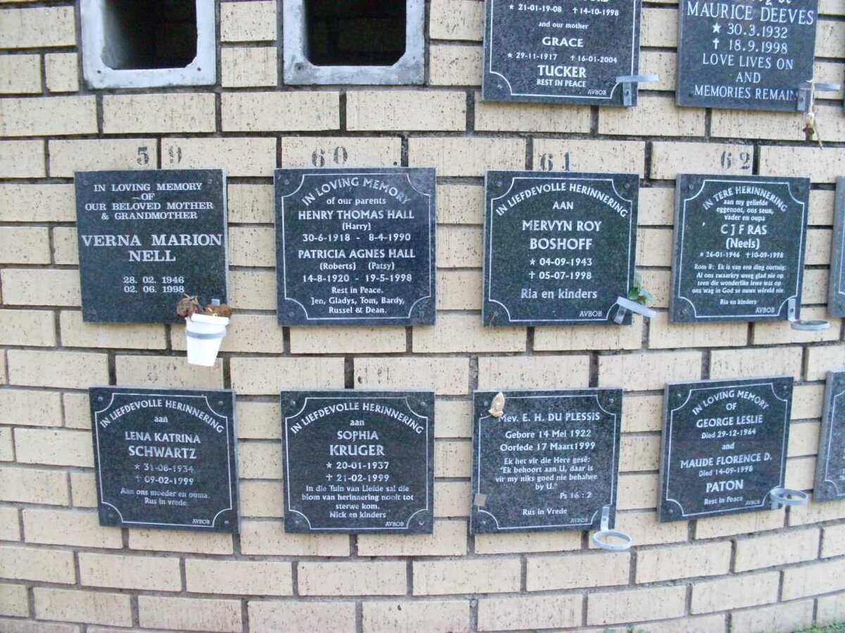 BOSHOFF :: DEEVES :: HALL :: KRUGER :: NELL :: PATON :: DU PLESSIS :: RAS :: SCHWARTZ