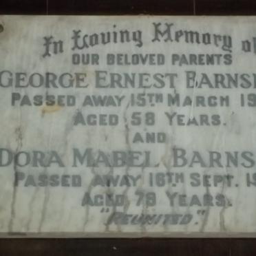 BARNSLEY George Ernest -1938 &amp; Dora Mabel -1961