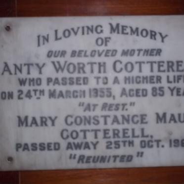 COTTERELL Anty Worth -1955 :: COTTERELL Mary Constance Maud -1960