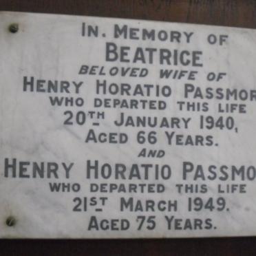 PASSMORE Henry Horatio -1949 &amp; Beatrice -1940