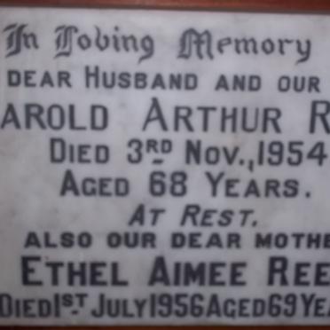 REED Harold Arthur -1954 &amp; Ethel Aimee -1956