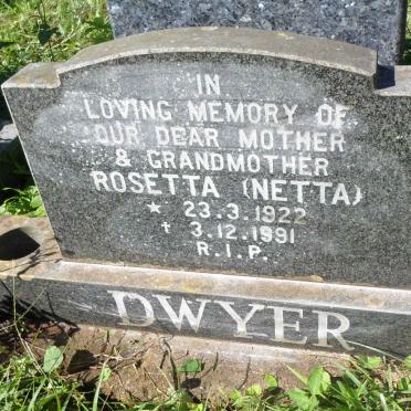 DWYER Rosetta 1922-1991