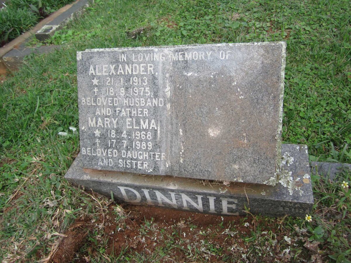 DINNIE Alexander 1913-1975 :: DINNIE Mary Elma 1968-1989
