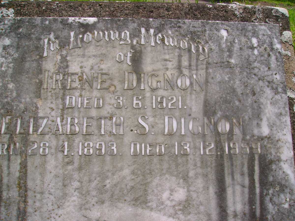 DIGNON Irene -1921 :: DIGNON Elizabeth S. 1893-1959