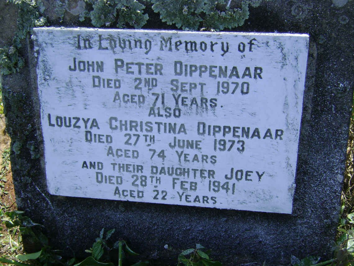 DIPPENAAR John Peter -1970 &amp; Louzya Christina -1973 :: DIPPENAAR Joey -1941