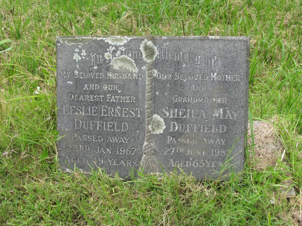 DUFFIELD Leslie Ernest -1967 &amp; Sheila May -1982