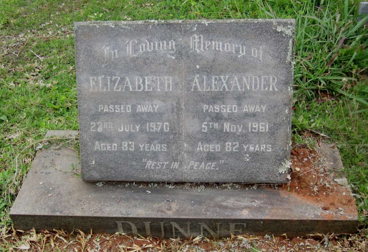 DUNNE Alexander -1961 &amp; Elizabeth -1970