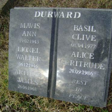 DURWARD Lionel Walter -1946 :: DURWARD Mavis Ann -1943 :: DURWARD Arthur James -1968