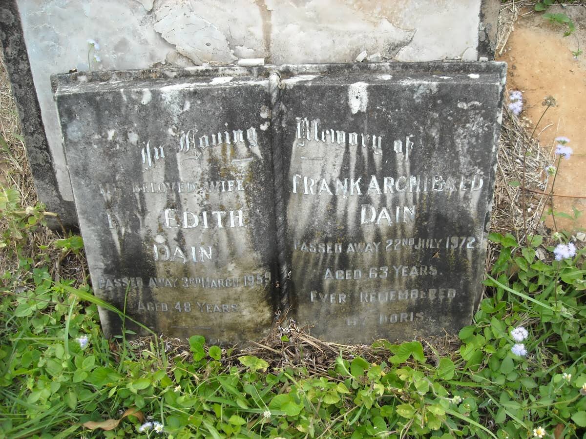 DAIN Frank Archibald -1972 &amp; Ivy Edith -1959