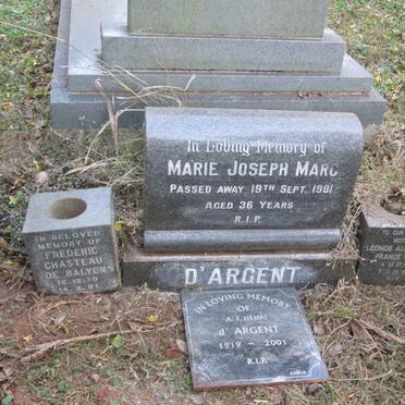 D'ARGENT A.F. Henri 1919-2001 :: WIEHE Leonide Alice Marie France 1920-1999 :: BALYON Frederic Chasteau, de 1970-1991