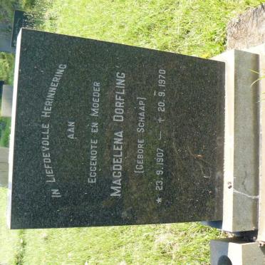 DORFLING Magdelena nee SCHAAP 1907-1970