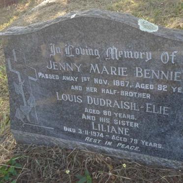 ELIE Louis, DUDRAISIL -1971 :: DUDRAISIL-ELIE Liliane -1974 :: BENNIE Jenny Marie -1967