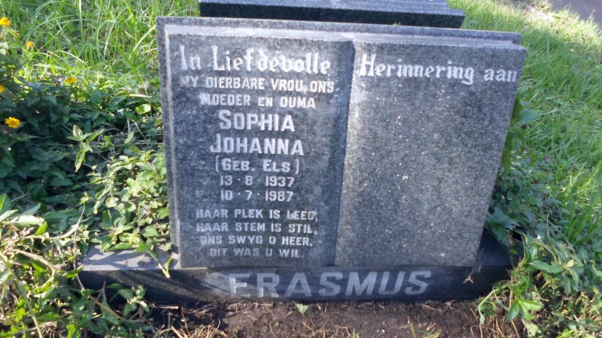 ERASMUS Sophia Johanna ELS 1937-1987