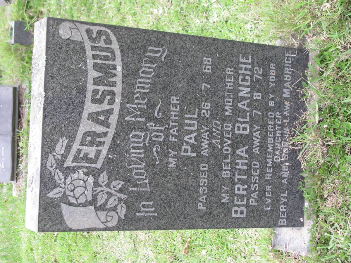 ERASMUS Paul -1968 &amp; Bertha Blanche -1972