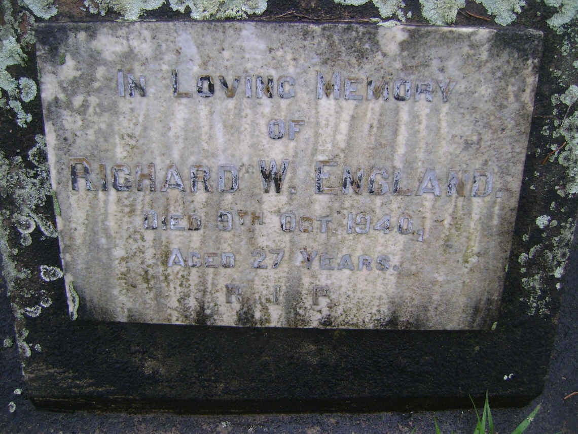 ENGLAND Richard W. -1940