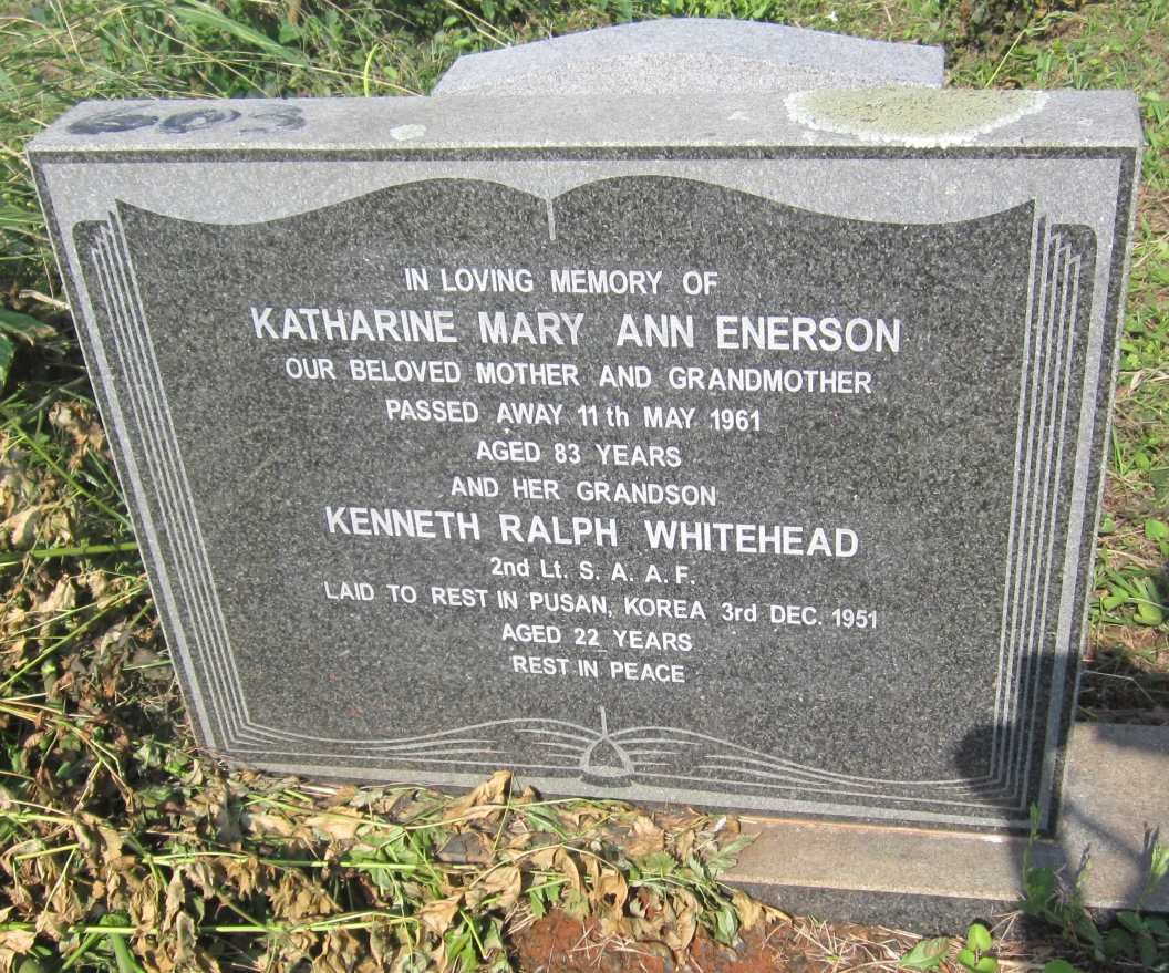 ENERSON Katharine Mary Ann -1961 :: WHITEHEAD Kenneth Ralph -1951