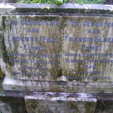 FUHRI Lodewyk Paul 1891-1940 :: FUHRI Francis Albert 1909-1940 :: FUHRI Francina Elizabeth  -1943