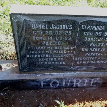 FOURIE Daniël Jacobus 1929-1989 &amp; Gertruida Gesina 1936-1994