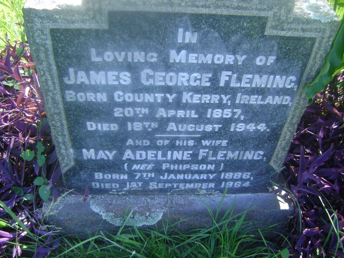 FLEMING James George 1857-1944 &amp; May Adeline PHIPSON 1886-1964