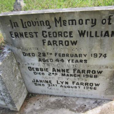 FARROW Ernest George William -1974 :: FARROW Debbie Anne -1968 :: FARROW Janine Lyn -1966