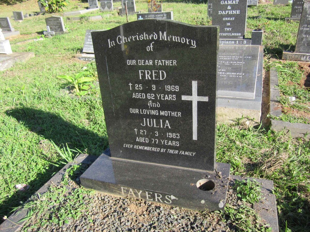 FAYERS Fred -1969 &amp; Julia -1983