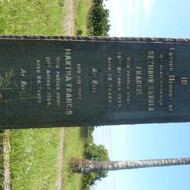 FRANCIS Seymour Harold -1935 &amp; Martha -1964