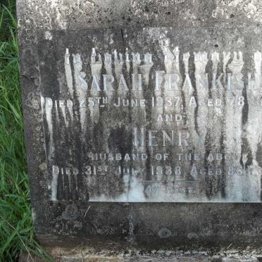 FRANKISH Henry -1938 &amp; Sarah -1937