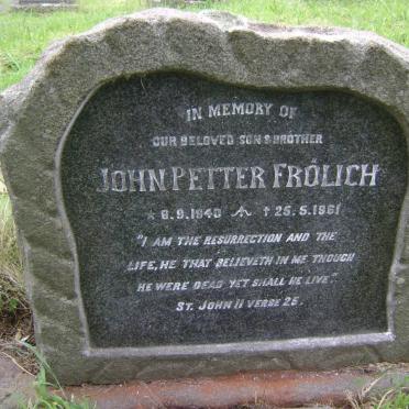 FROLICH John Petter 1940-1961
