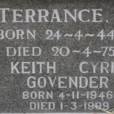 FREDDY Terrance 1944-1975 :: GOVENDER Keith Cyril 1946-1999