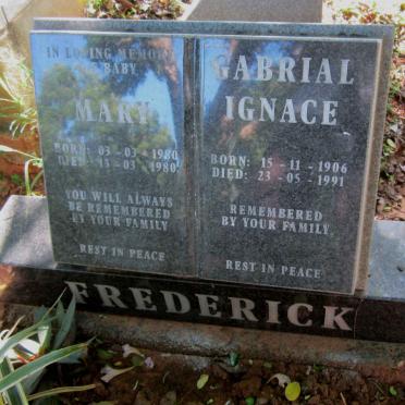 FREDERICK Gabrial Ignace 1906-1991 :: FREDERICK Mary 1980-1980 