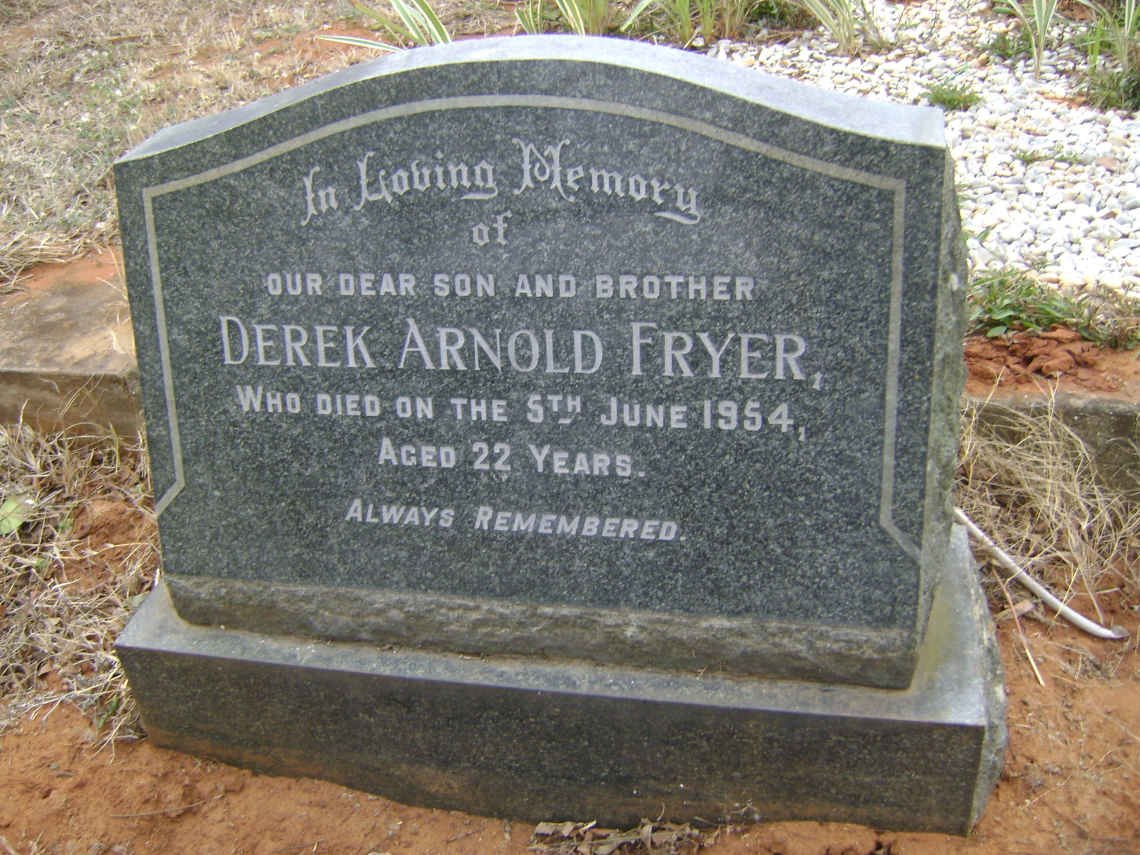 FRYER Derek Arnold -1954