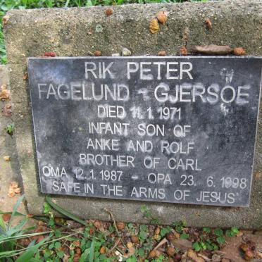 GJERSOE Rik Peter, FAGELUND -1971 :: Oma -1987 &amp; Opa -1998