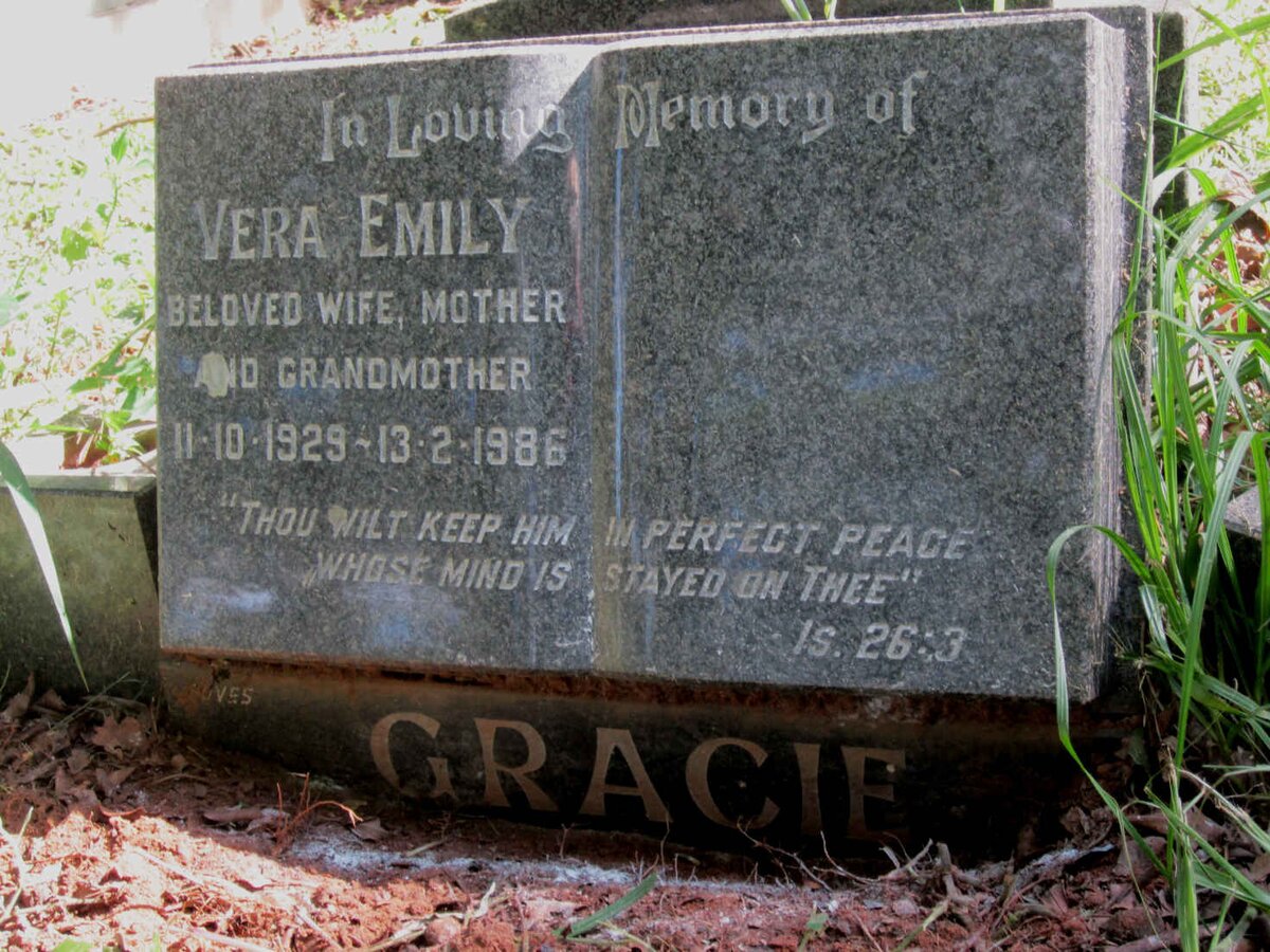 GRACIE Vera Emily 1929-1986