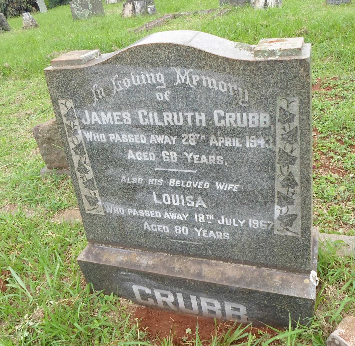 GRUBB James Gilruth -1943 &amp; Louisa -1967