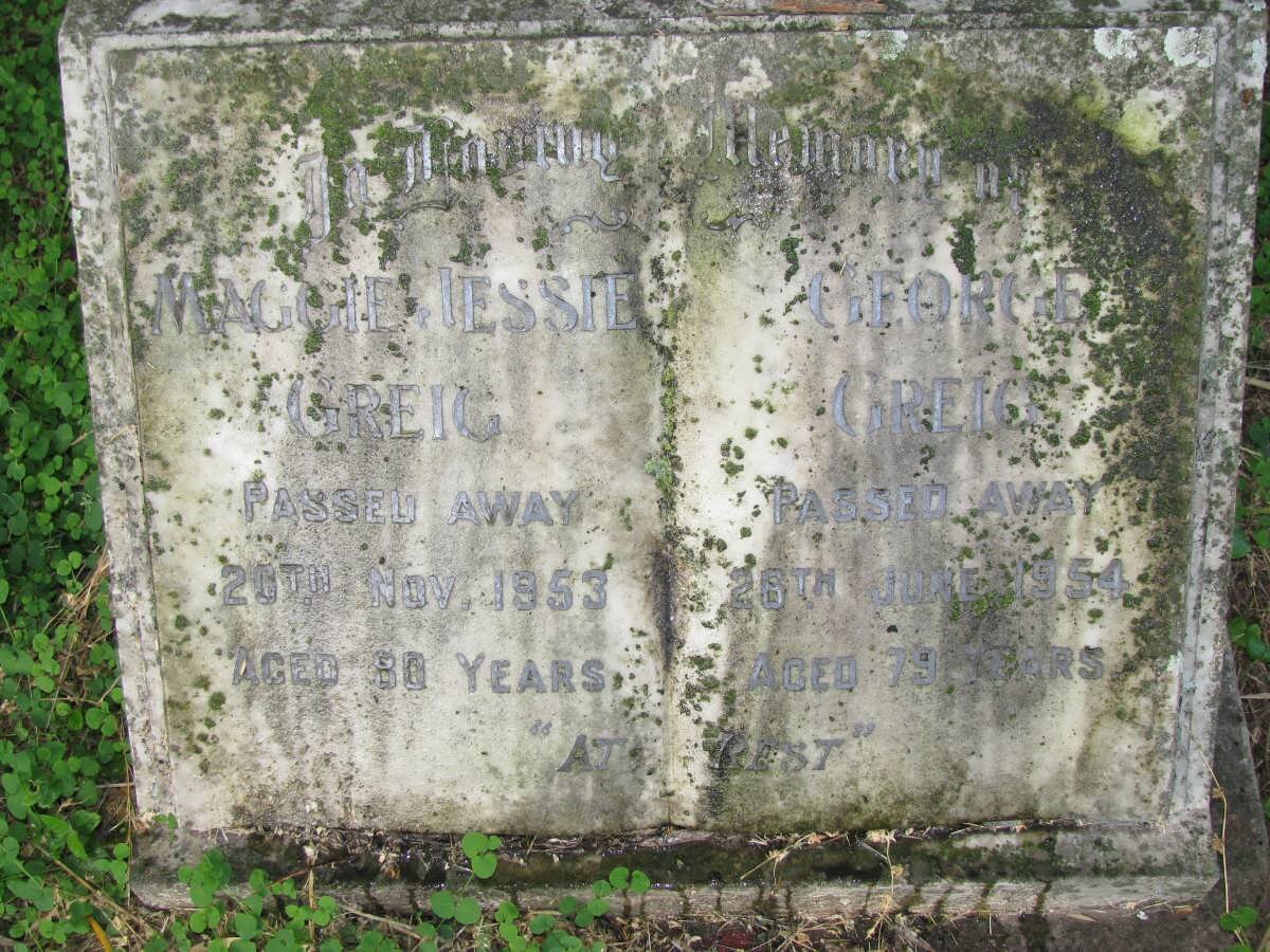 GREIG George -1954 &amp; Maggie Jessie -1953