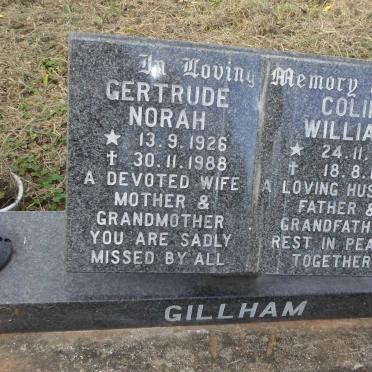 GILLHAM Colin William 1918-1991 &amp; Gertrude Norah 1926-1988