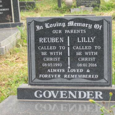 GOVENDER Reuben -1993 &amp; Lilly -2016
