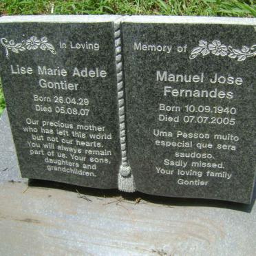 FERNANDES Manuel Jose 1940-2005 :: GONTIER Lise Marie Adele 1929-2007