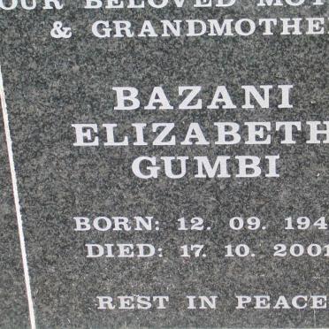 GUMBI Bazani Elizabeth 1949-2001