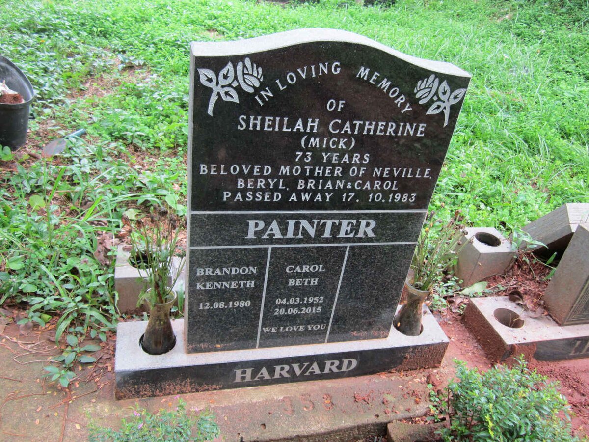 HARVARD Sheila Catherine -1983 :: PAINTER Brandon Kenneth -1980 :: PAINTER Carol Beth 1952-2015