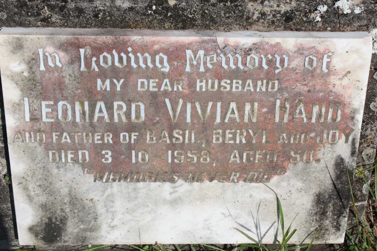 HAND Leonard Vivian -1958