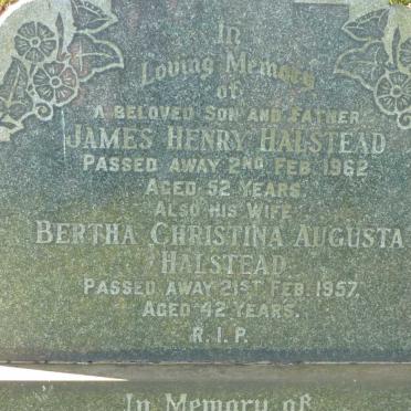 HALSTEAD Amelia 1888-1974 :: HALSTEAD James Henry -1962 &amp; Bertha Christina Augusta -1957