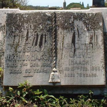 HAACK Gustav Arthur -1935 &amp; Maria Catherina GARVIE formerly HAACK -1968